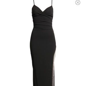 Beautiful black dress (crystal fringe trim)